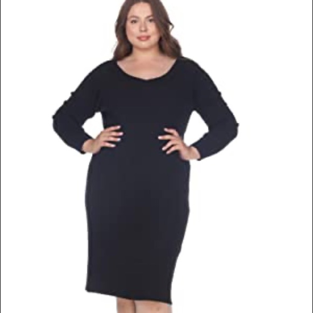 Lane Bryant Black Sweater Dress with Latice Trim